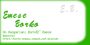 emese borko business card